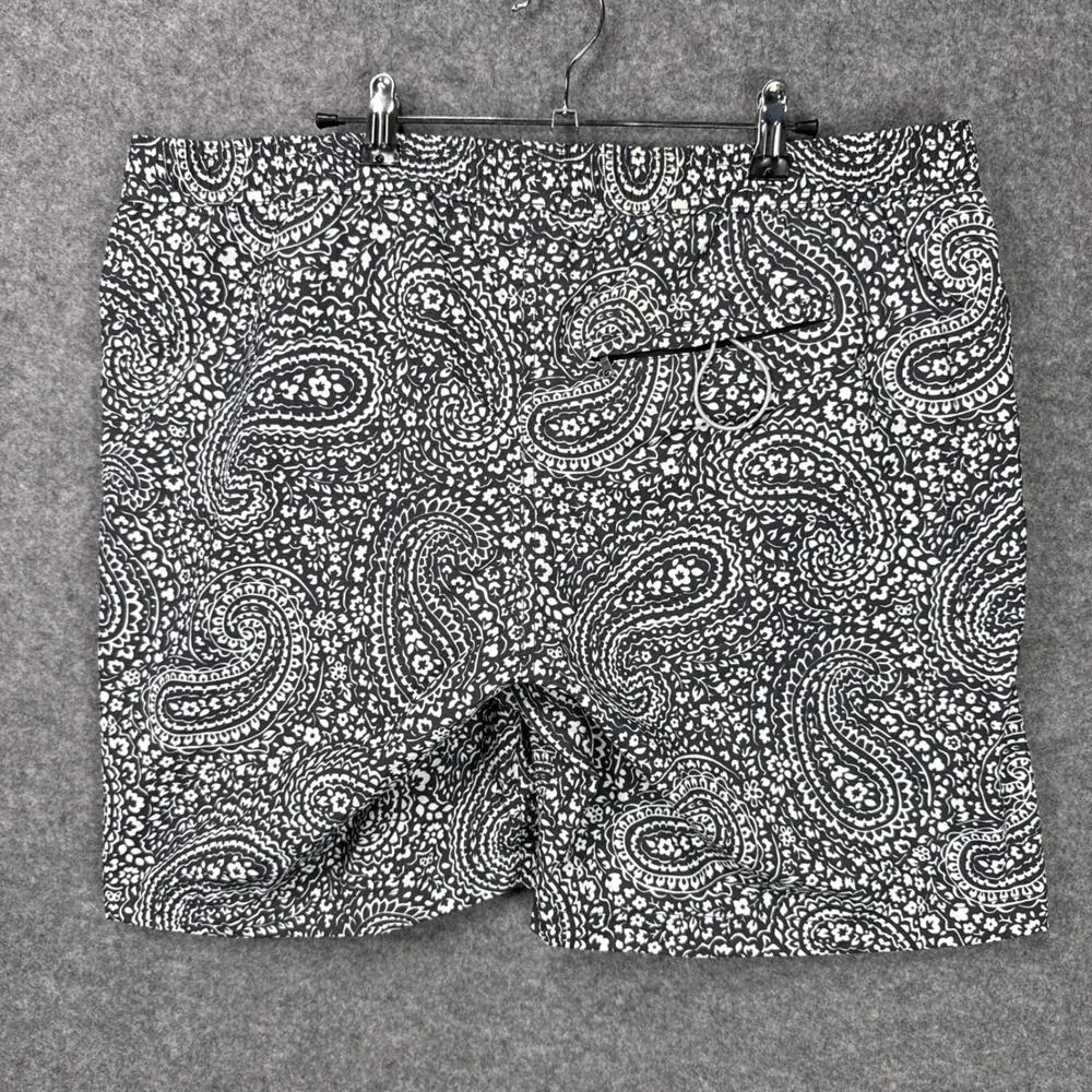 Onia Swim Trunks XXL Navy White Paisley Nylon Mesh Lined Spanish Fabric Shorts